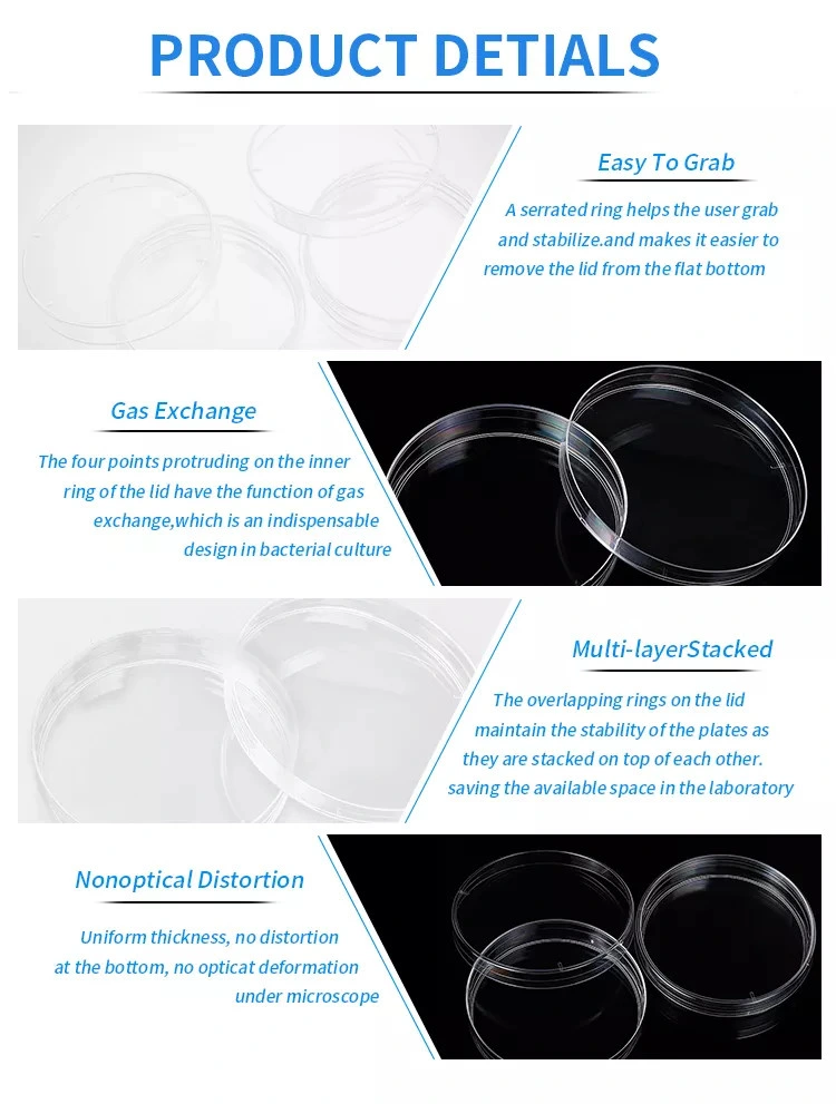 Disposable Transparent Plastic PS 90mm Petri Dish